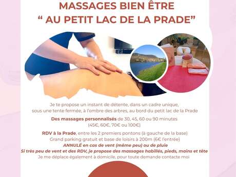 MASSAGES BIEN-ÊTRE AU PETIT LAC DE LA PRADE