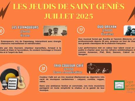 LES JEUDIS DE SAINT-GENIÈS - TRIO COULEUR CAFÉ