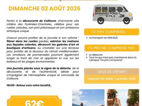 EXCURSION EN BUS : JOURNÉE LIBRE A COLLIOURE