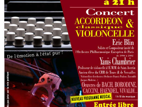 Concert accordéon classique et violoncelle