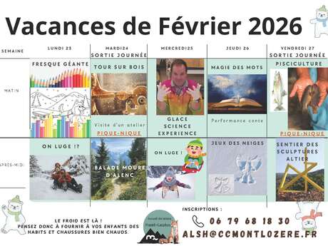 ACCUEIL DE LOISIRS DU BLEYMARD : VACANCES DE FÉVRIER