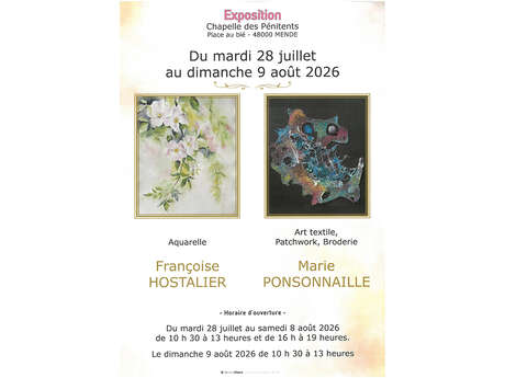 AQUARELLES, ART TEXTILE, PATCHWORK, BRODERIE