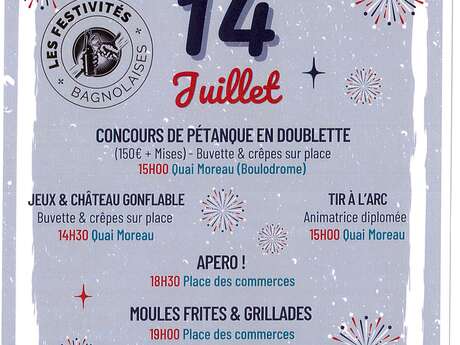FÊTE NATIONALE DU 14 JUILLET À BAGNOLS-LES-BAINS