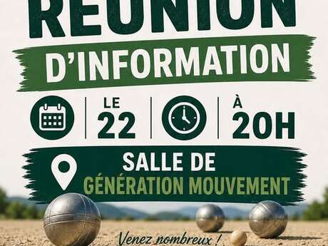RÉUNION D'INFORMATION MONT LOZÈRE PÉTANQUE