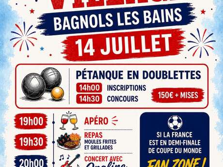 FÊTE DU 14 JUILLET À BAGNOLS-LES-BAINS