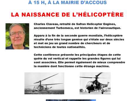 Conférence partage et culture : la naissance de l’hélicoptère