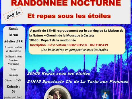 Randonnée nocturne et repas sous les étoiles