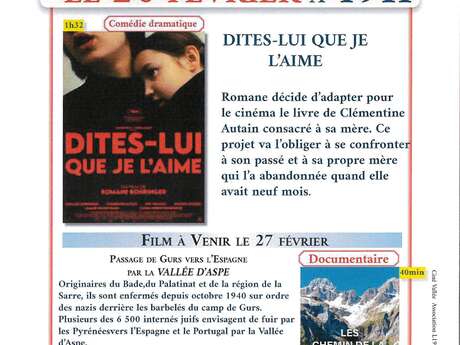 Ciné vallée - Dites-lui que je l'aime