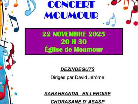 Concert des chorales Chorasane, Sarahbanda et les Dézindéguts