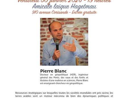 Conférence "Terres, pouvoir et conflits : une autre géopolitique du monde".