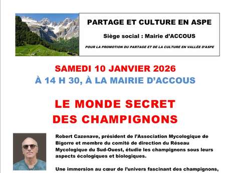Conférence partage et culture : le monde secret des champignons