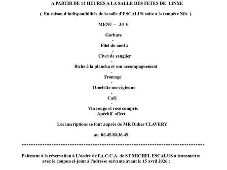 Repas des chasseurs de St Michel Escalus