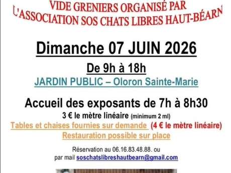 Vide grenier de l'association SOS Chats libres en Haut-Béarn