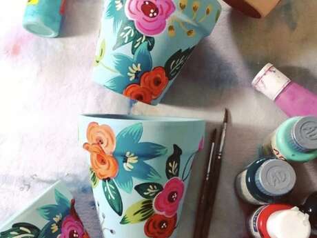 Peinture & Apéro - Pots Fleuris