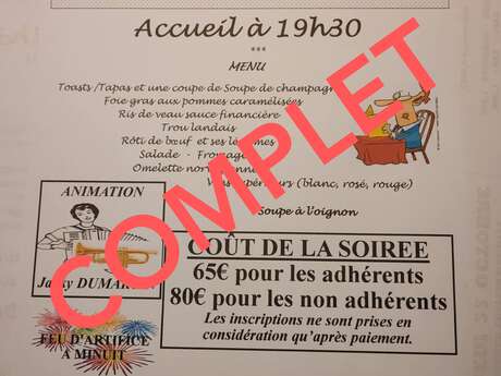 COMPLET - Réveillon de la St Sylvestre