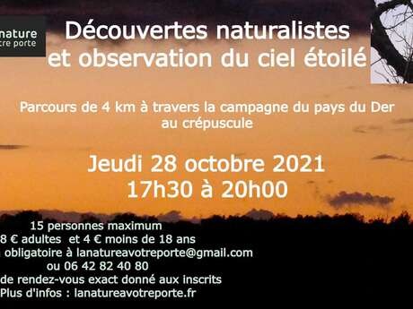 Découvertes naturalistes et observation du ciel étoilé Découvertes naturalistes et observation du ciel étoilé