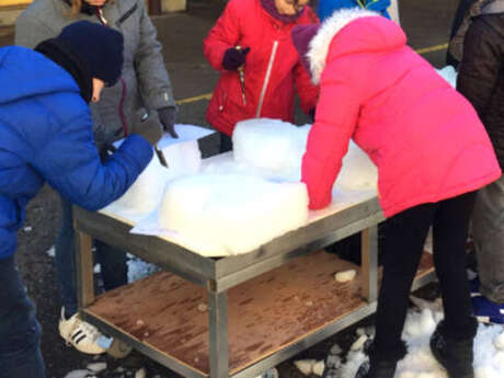 Sculpture sur glace : atelier pour enfants