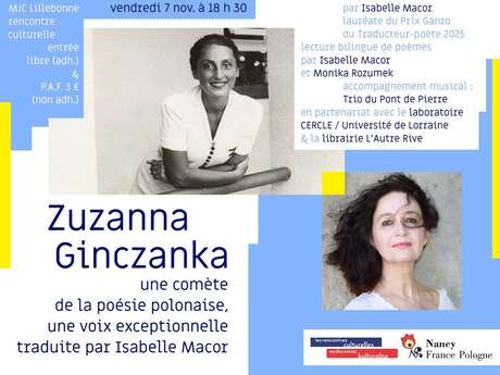 Conférence - Une comète de la poésie polonaise - Zuzanna Ginczanka