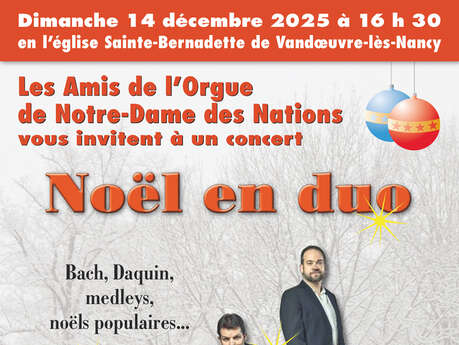 Concert - Les Amis de l'Orgue de Notre-Dame des Nations - Noël en duo - Orgue et trompette