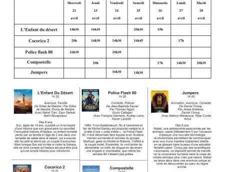 Cinéma le Rio - films de la semaine