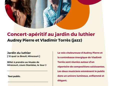Concert apéritif au Jardin du luthier - Audrey Pierre et Vladimir Torrès