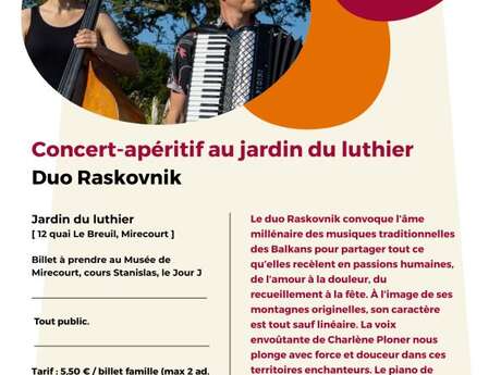Concert apéritif au Jardin du luthier - Duo Raskovnik