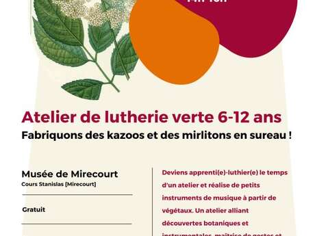Ambiance tes vacances été - musée atelier de lutherie verte fabriquons des kazoos et des mirlitons
