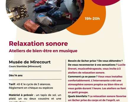 Relaxation sonore - Ateliers de bien-être en musique