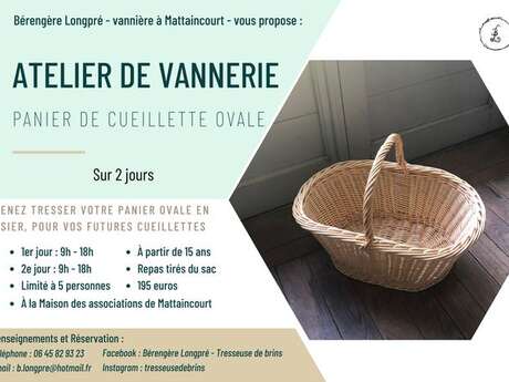 Stage vannerie - Panier de cueillette ovale
