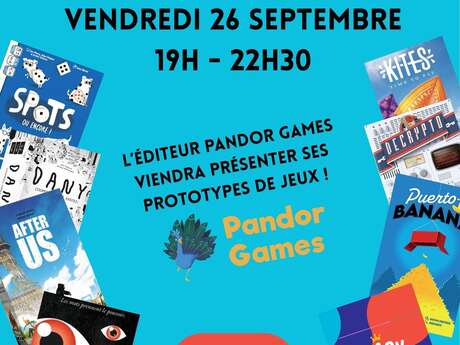 Soirée jeux avec la présence de l'éditeur de Pandor Games