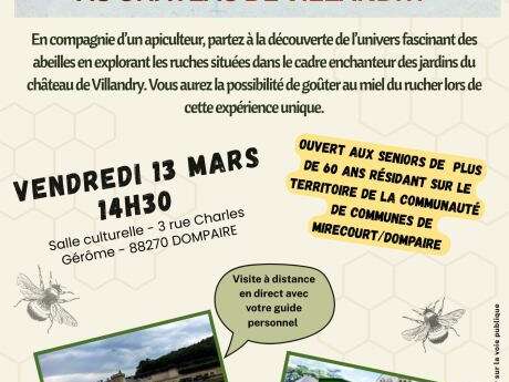 Visite immersive à la découverte du miel et guidée à distance en direct du château de Villandry