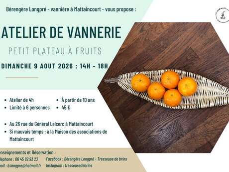 Stage de Vannerie - Petit plateau à fruit spécial débutant