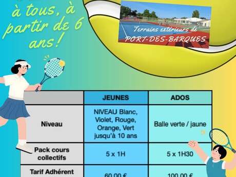 Stages d'été de tennis