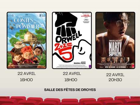 Cinéma itinérant : à l'affiche "Les Contes du Pommier" & "Orwell 2 plus 2 égal 5" & "Marty Supreme"