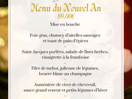 Menu du Nouvel An au Château de la Marjolaine