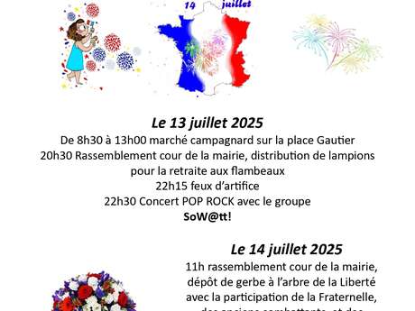 Fête Nationale organisée par la Mairie de Coincy.