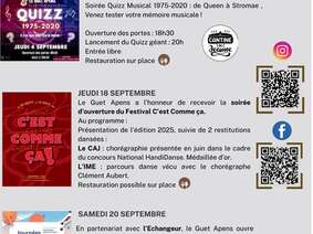 Programme du mois de sesptembre au Guet-Apens