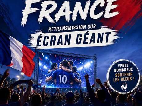 Diffusion en direct de la demi-finale de football au parking du Palais des Sports