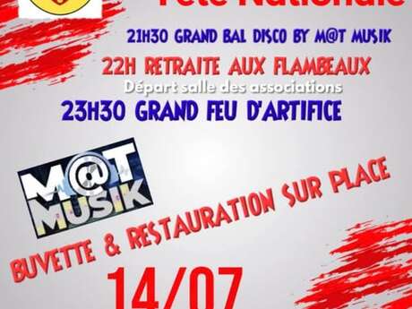 Fête Nationale organisée par le Comité Des Fêtes d'Étampes-sur-Marne.