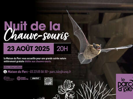 Nuit de la chauve-souris au Parc d'Isle à Saint-Quentin : conférence et sortie nature
