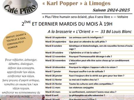 Café Philo Karl Popper de Limoges