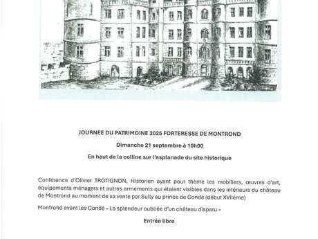 Conférence "Montrond avant les Condé, la splendeur oubliée d'un château disparu"
