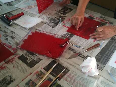 Atelier d'impression en monotype
