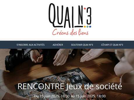 Rencontre jeux de société - Quai N°3-Cêhapi Rencontre jeux de société - Quai N°3-Cêhapi