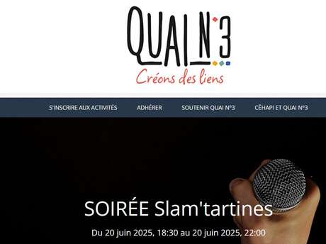 Soirée Slam' Tartines - Quai N°3-Cêhapi