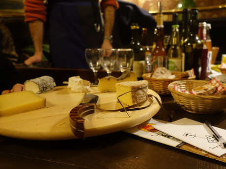 Delicious cheese & wine journey delight in a historic tavern