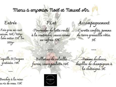 Repas de Noël & du Nouvel An - à emporter