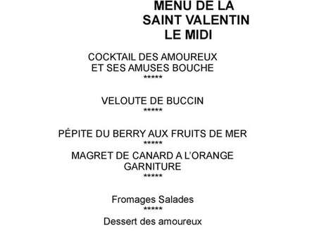 Menu de la Saint-Valentin