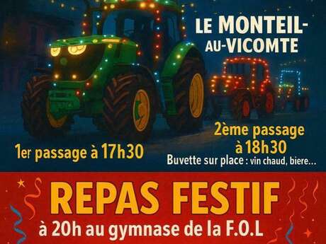 Défilé de tracteurs illuminés