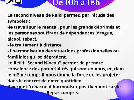 Stage de Reiki Usui 2nd Niveau